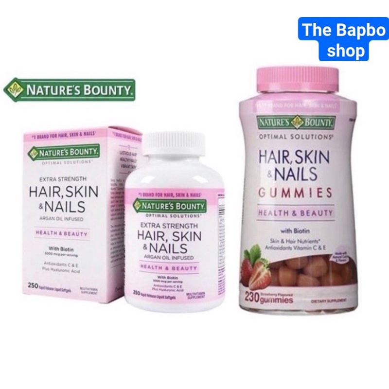 Viên uống hỗ trợ tóc dày, móng khoẻ và da đẹp Nature’s Bounty Hair, Skin, Nails