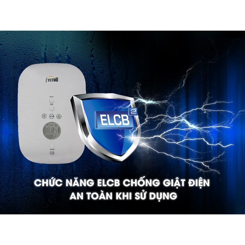 Máy Nước Nóng Trực Tiếp Có Bơm Ferroli Divo SDP 4.5S (Điện tử)+Tặng 02 cao su non, 01 kép inoxT