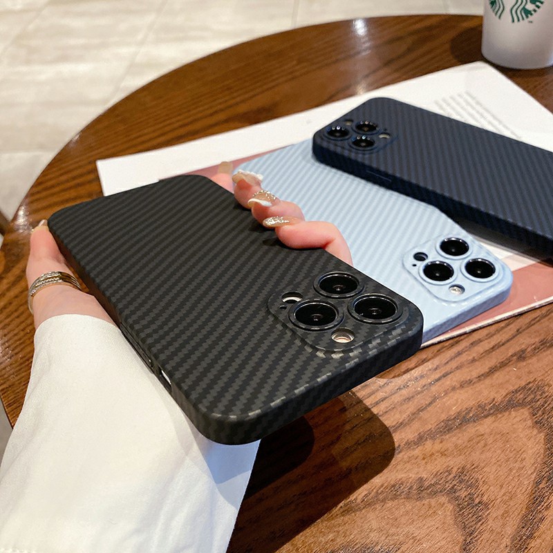 Sang Trọng Ốp Điện Thoại Sợi carbon Siêu Mỏng Chống Sốc Cho iphone 13 12 11 pro max x xr xs max