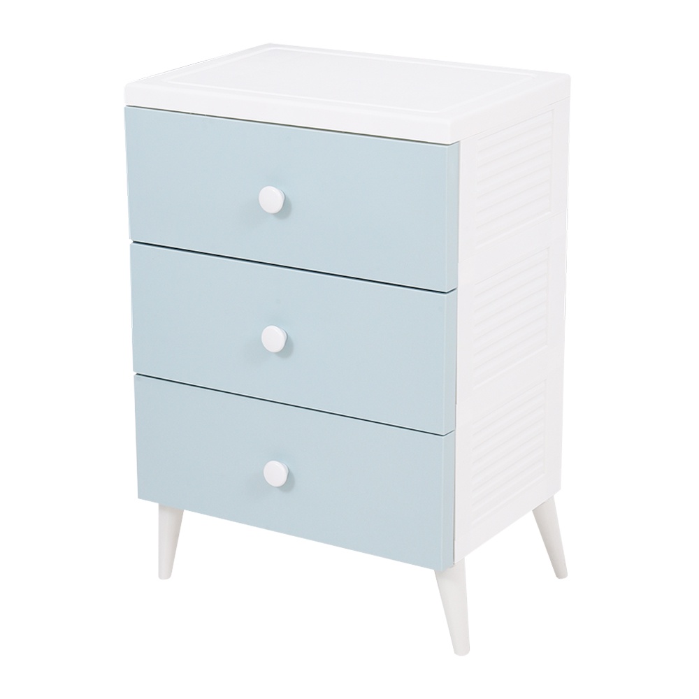 HomeBase STACKO Ngăn kéo nhựa 3 tầng VIVE W58xD40xH85 Cm màu xanh dương