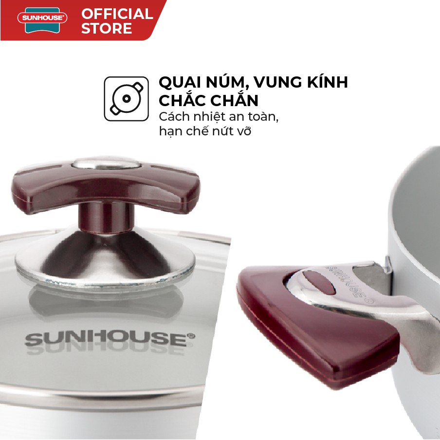 [Mã LIFEHL25 giảm 10% đơn350K] Bộ nồi anod Sunhouse SH8833EB