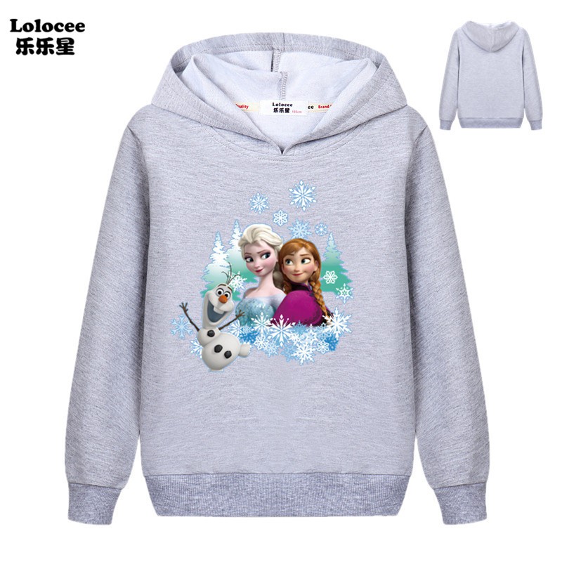 Áo Hoodie In Hình Công Chúa Anna Và Elsa Dễ Thương Cho Bé Gái