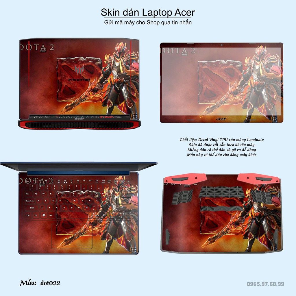 Skin dán Laptop Acer in hình Dota 2 nhiều mẫu 4 (inbox mã máy cho Shop)