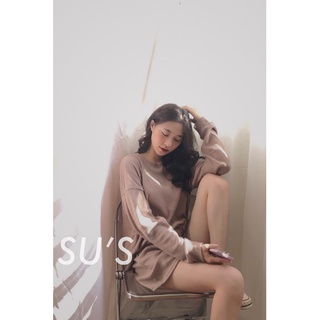 Set áo trơn kèm sooc hạt form rộng S211 SUSTORE