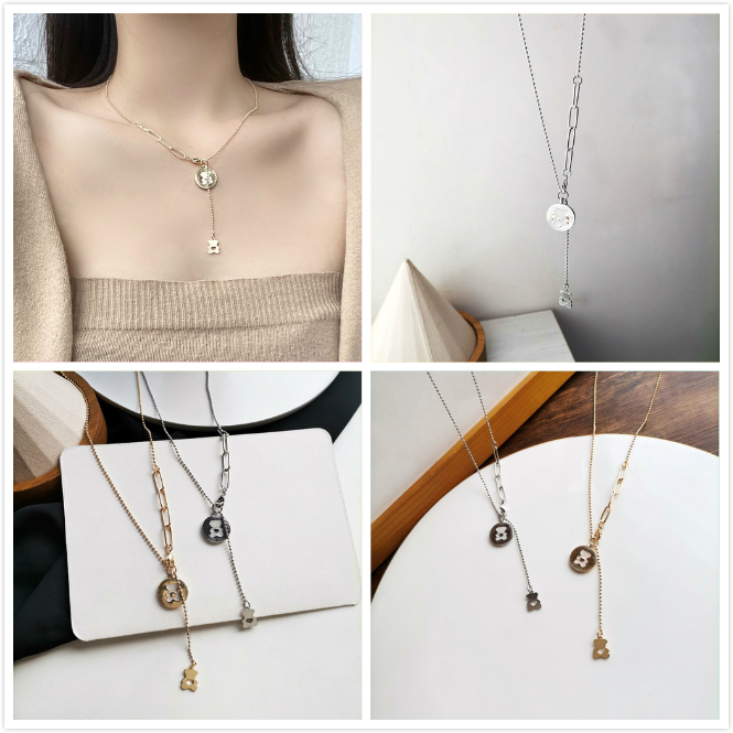vòng cổ Hợp Kim Mặt Hình Gấu Xinh Xắn Cho Nữ