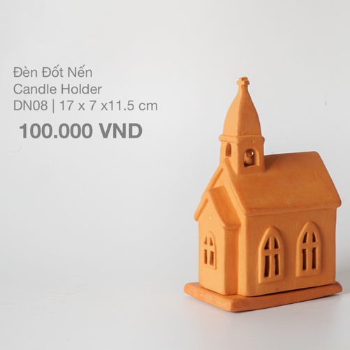 Đèn Đốt Nến Handmade - Nhà Thờ Nhỏ - DN08