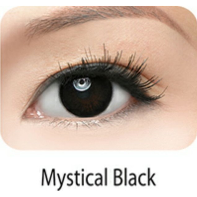 NT - Lens Freshkon giãn tròng màu đen MYSTICAL BLACK ( Dùng 3 tháng - Tặng kèm khay đựng lens )