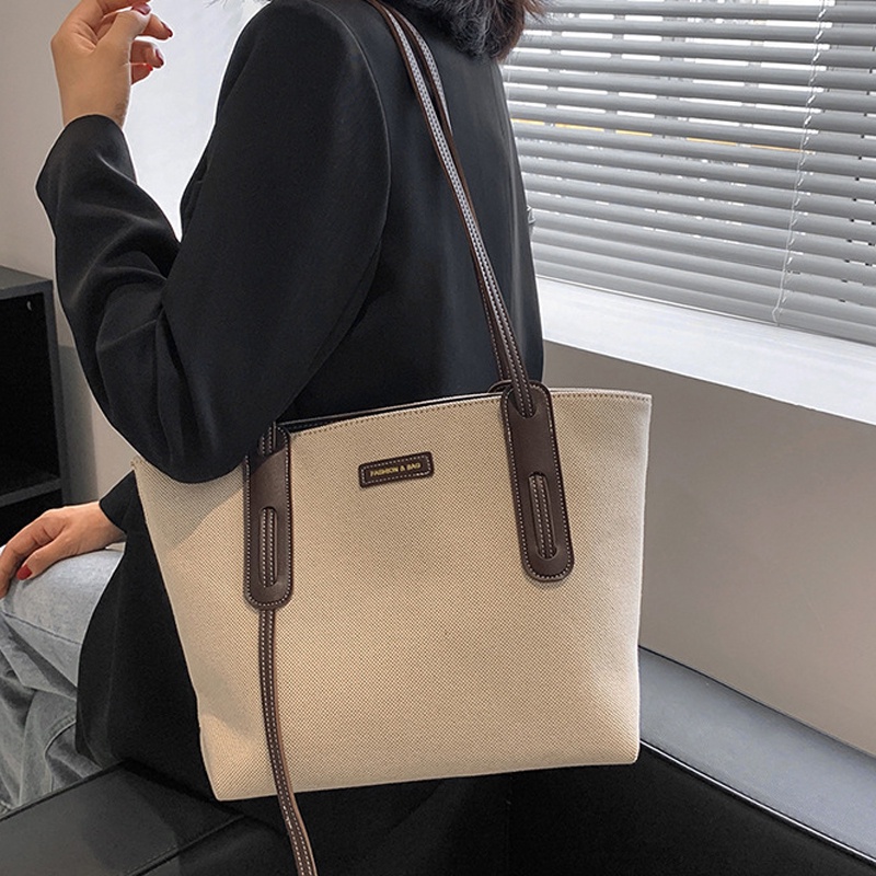 Túi tote Vải canvas Đeo Vai Phong Cách Phương Tây Thời Trang Cho Nữ