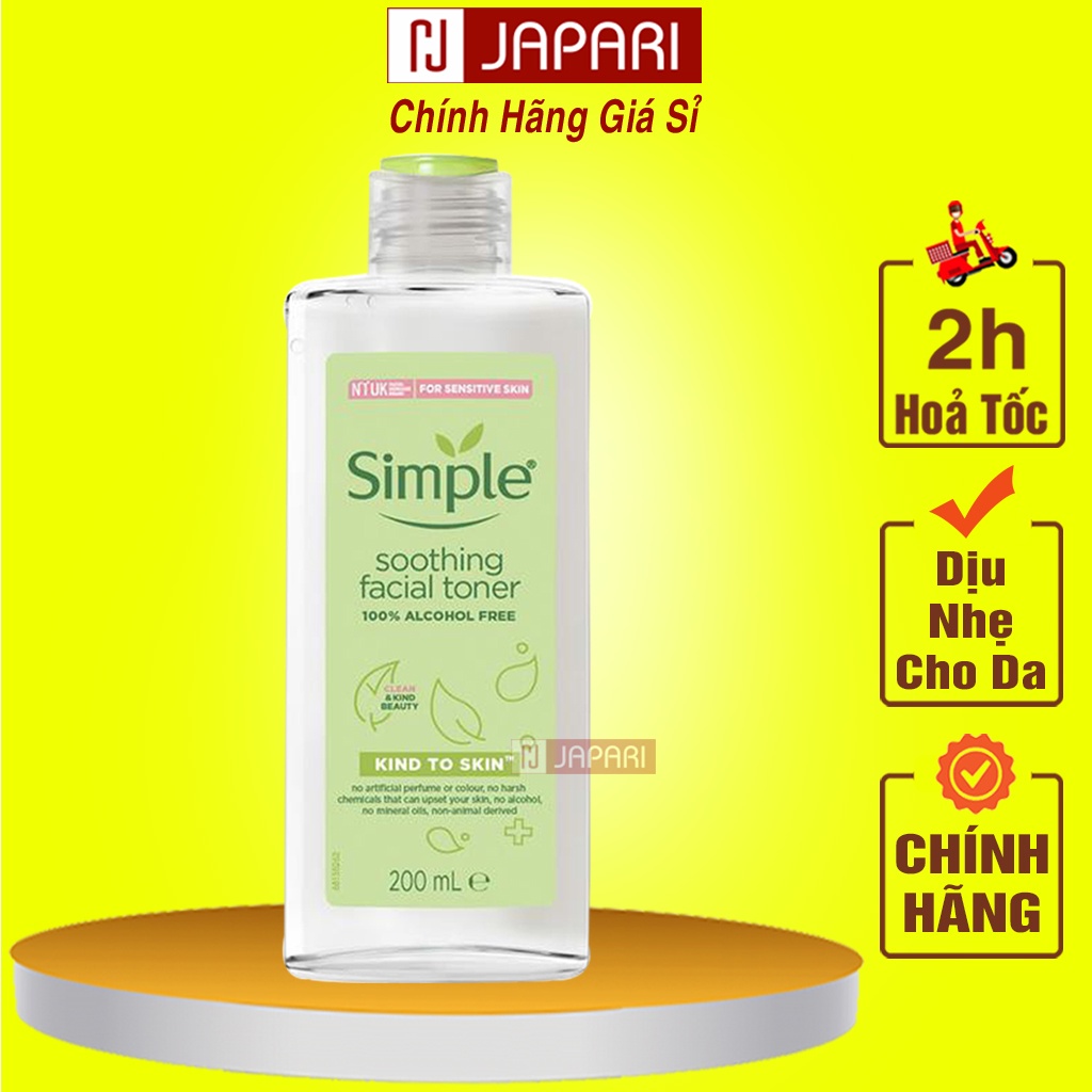 Toner Simple Cho Da Dầu Mụn,Khô, Nhạy Cảm - Nước Hoa Hồng Simple Cân Bằng Da Tonner Simple Chính Hãng - Toners JAPARI