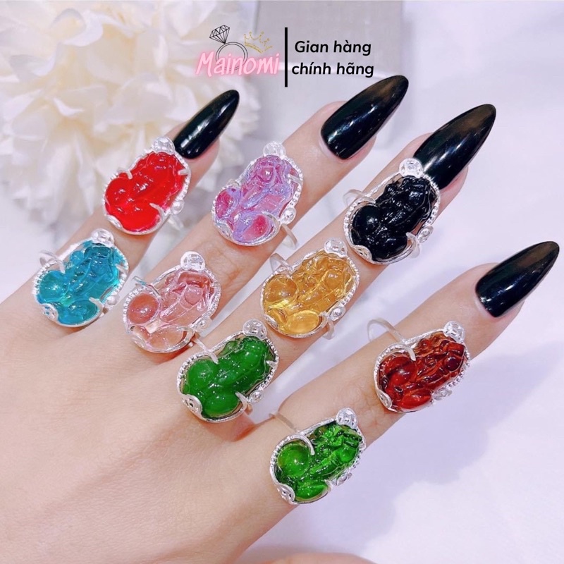 Nhẫn Nghê. Tỳ Hưu Bạc ta phong thuỷ đủ màu, đủ size thu hút tài lộc đem lại vận may Mainomi Shop Bạc Xinh
