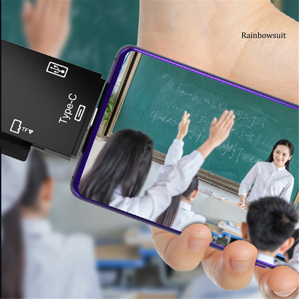 Đầu Đọc Thẻ Nhớ Usb 2.0 Type-C 3 Trong 1 Tiện Dụng