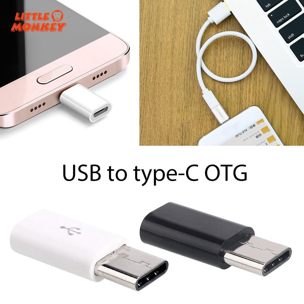 LIT Micro USB To Type C OTG Converter Data Transfer Micro USB To Type C OTG Adapter ABS Protable
