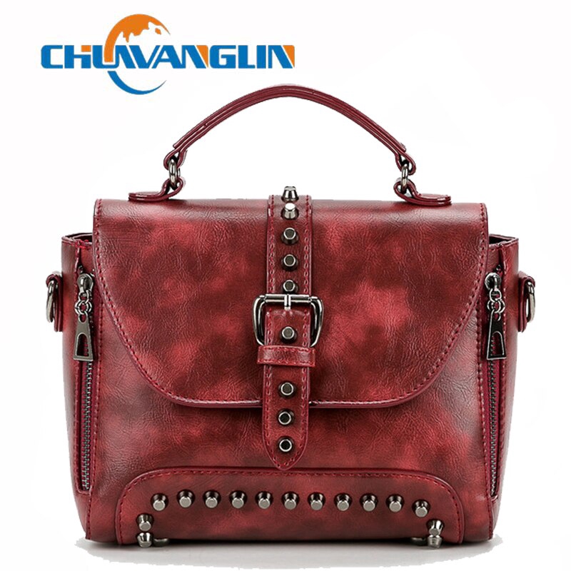 Túi Đeo Chéo Chuwanglin Làm Bằng Da Vintage Dành Cho Nữ