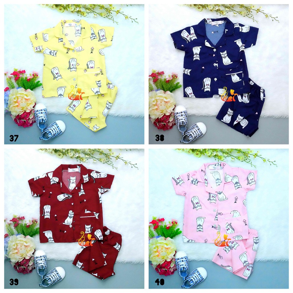 Size số 4 - Đồ Bộ Mặc Nhà &quot;Quần Đùi&quot; Pijama Kate Thái - Cho Bé 13 - 17kg. Từ 2 tuổi - 4 tuổi (Phần 2)