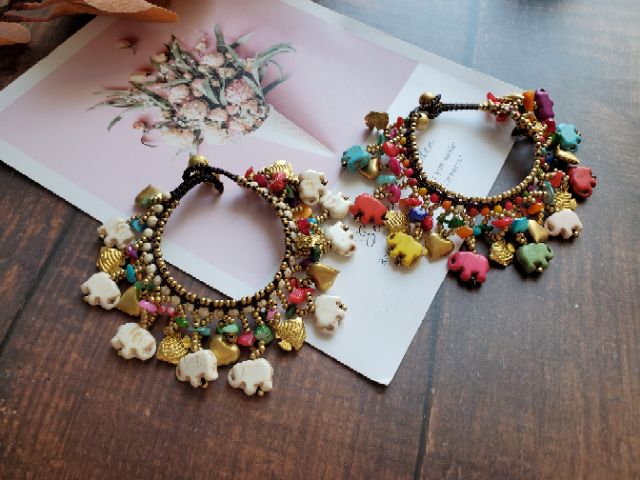 Vòng tay boho tua rua - loại voi - Lắc tay vintage phong cách bohemian