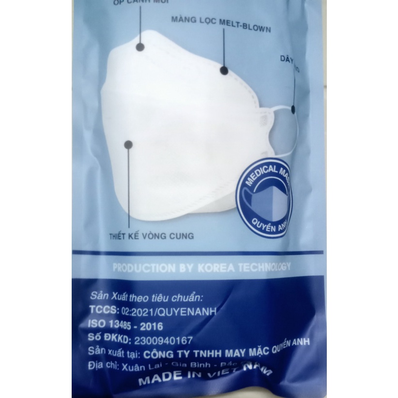 Khẩu trang KF94-4 lớp kháng khuẩn chống bụi siêu mịn (Túi 10 chiếc)