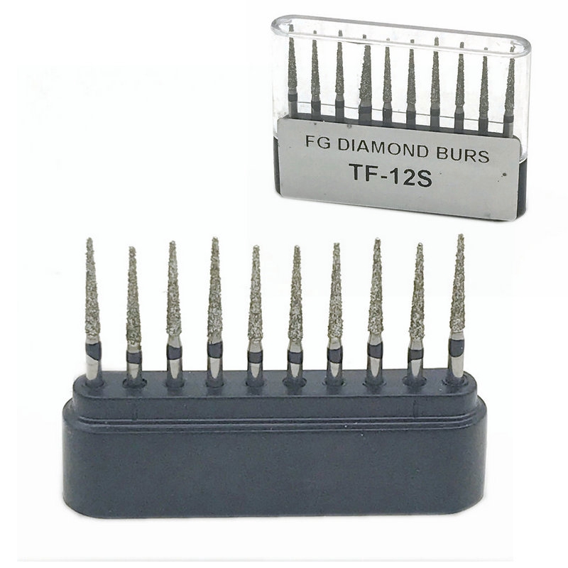 10pc/Box Dental Diamond Burs Drill  for High Speed Handpiece Dentist Tools 1.6mm