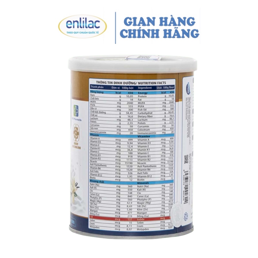 Sữa bột Enlilac Thyro Hộp 400g  Dinh dưỡng tăng cường sức khỏe tuyến giáp cho bệnh nhân suy giáp