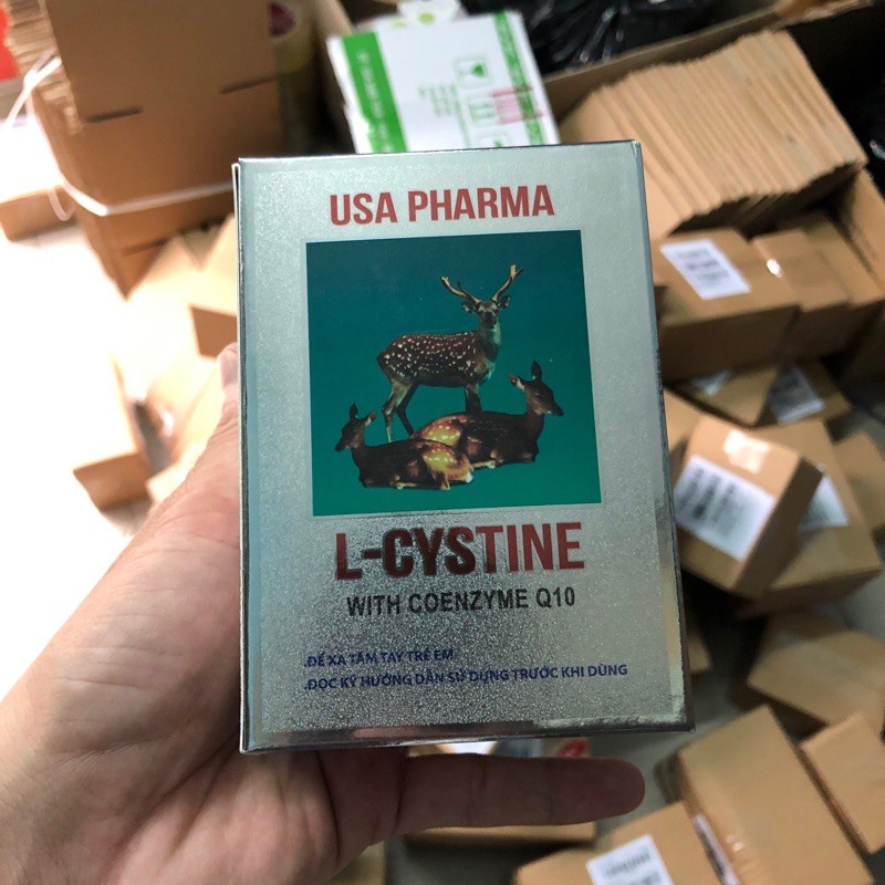 Viên uống L-CYSTINE USA PHARMA  ngăn ngừa rụng tóc, nám, tàn nhang - Hộp 60 viên -biboshop.nt
