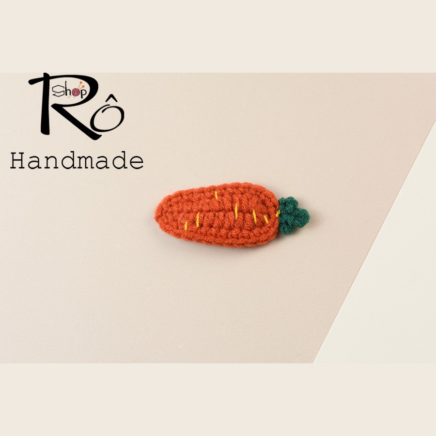 Cặp tóc xinh hình cà rốt, kẹp tóc len Handmade 5.5cm[Hàng sẵn- Ảnh thật]