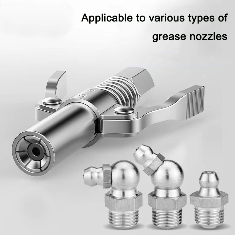 [Mới] Kìm Khóa Lò Xo Đôi Bằng Thép Không Gỉ Bôi Trơn Áp Suất Cao Khóa Mỡ Cho Xe Hơi