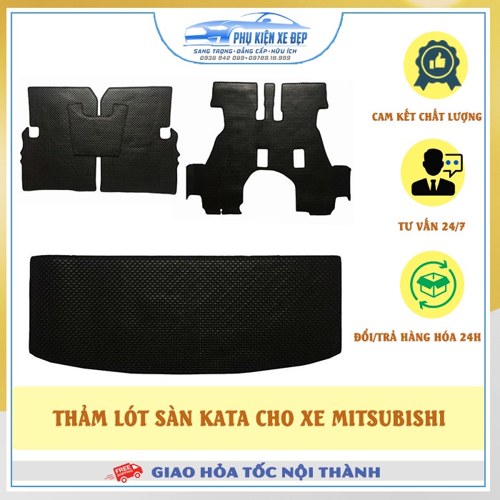 Thảm lót sàn ô tô KataCAO CẤP  cao su Thái Lan cao cấp cho xe Mitsubishi Xpander/Triton/Pajero Sport/Outlander/Mirage