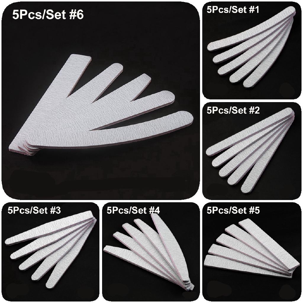 [Hàng mới về] Set 5 thanh dũa móng tay 100 180 grit hai mặt nhám