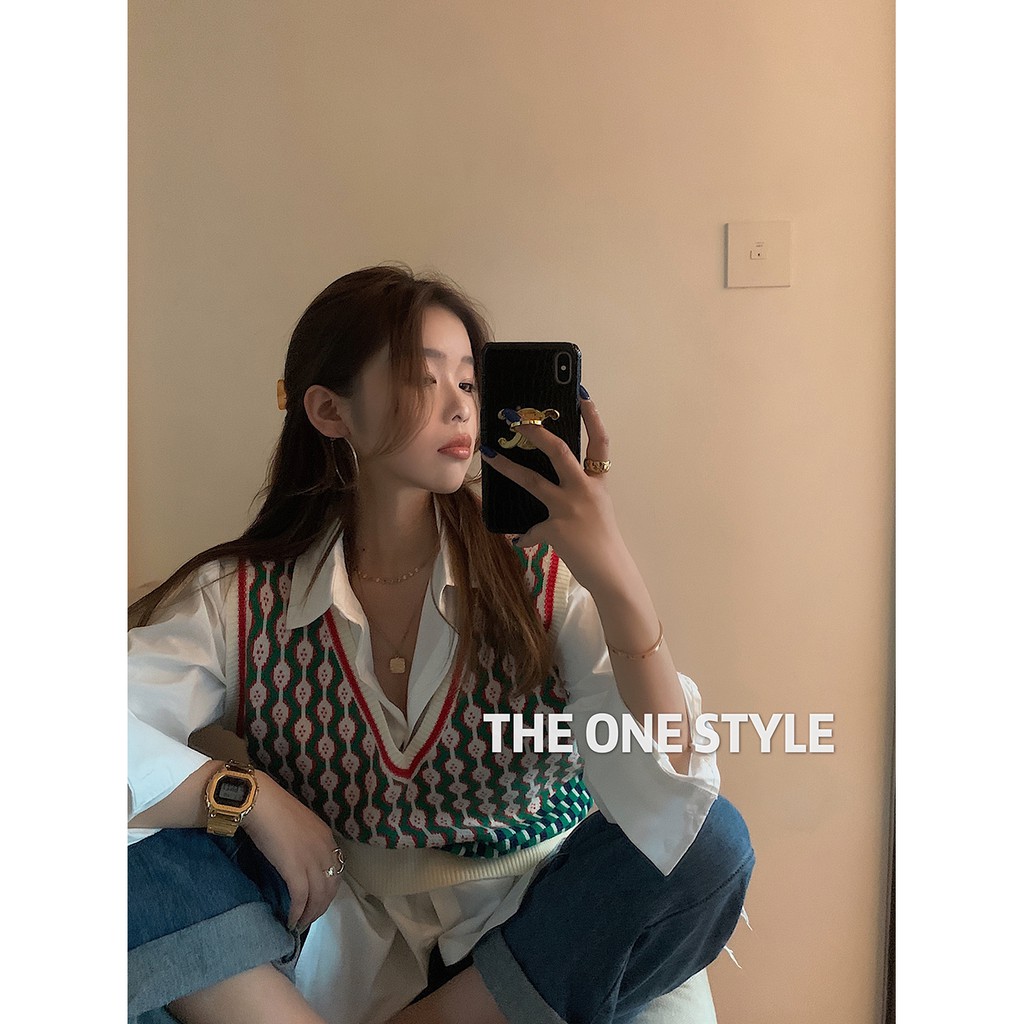 Áo khoác len không tay dáng rộng thiết kế giản dị thời trang | BigBuy360 - bigbuy360.vn