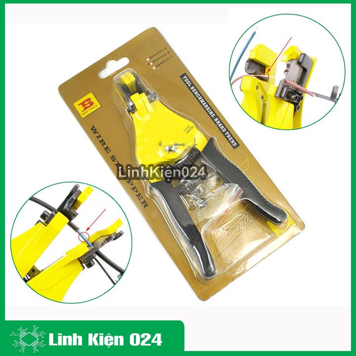 Kìm Tuốt Dây Điện Bosi BS443122 Cao Cấp (1.0-1.6-2.0-2.6-3.2) đang năng cao cấp