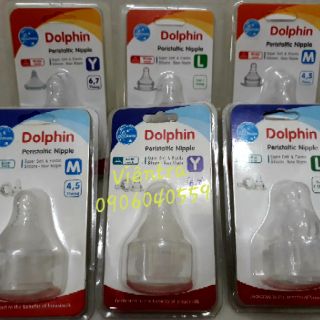 Núm ti Dolphin cổ rộng, cổ hẹp size M, L,Y ( vỉ 2 núm)