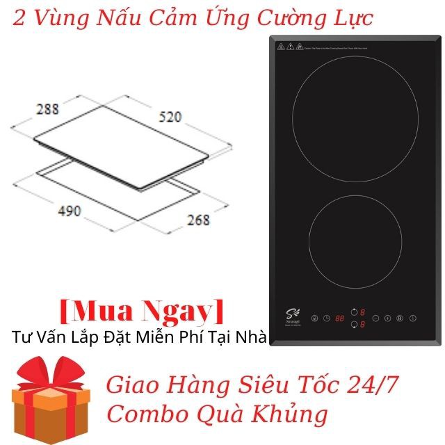 Bếp Từ Âm Cảm Ứng Mặt Kính Chịu Lực SI2-66DOMI, Tiết Kiệm Điện Năng, An Toàn Khi Sử Dụng, Nhanh