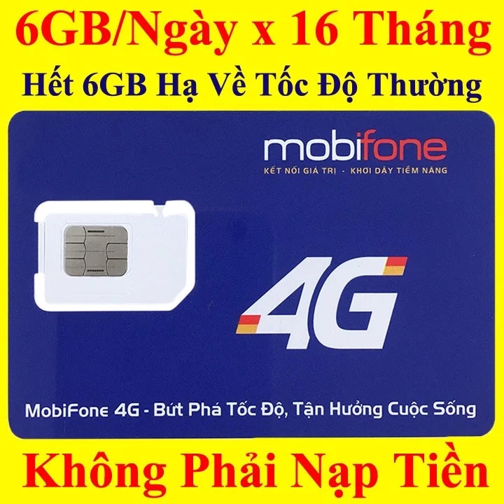 Sim Mobifone Max90 12max90 6Gb/ngày miễn phí 16 tháng hết 6Gb/ ngày vẫn sử dụng được không giới hạn tốc độ cao.