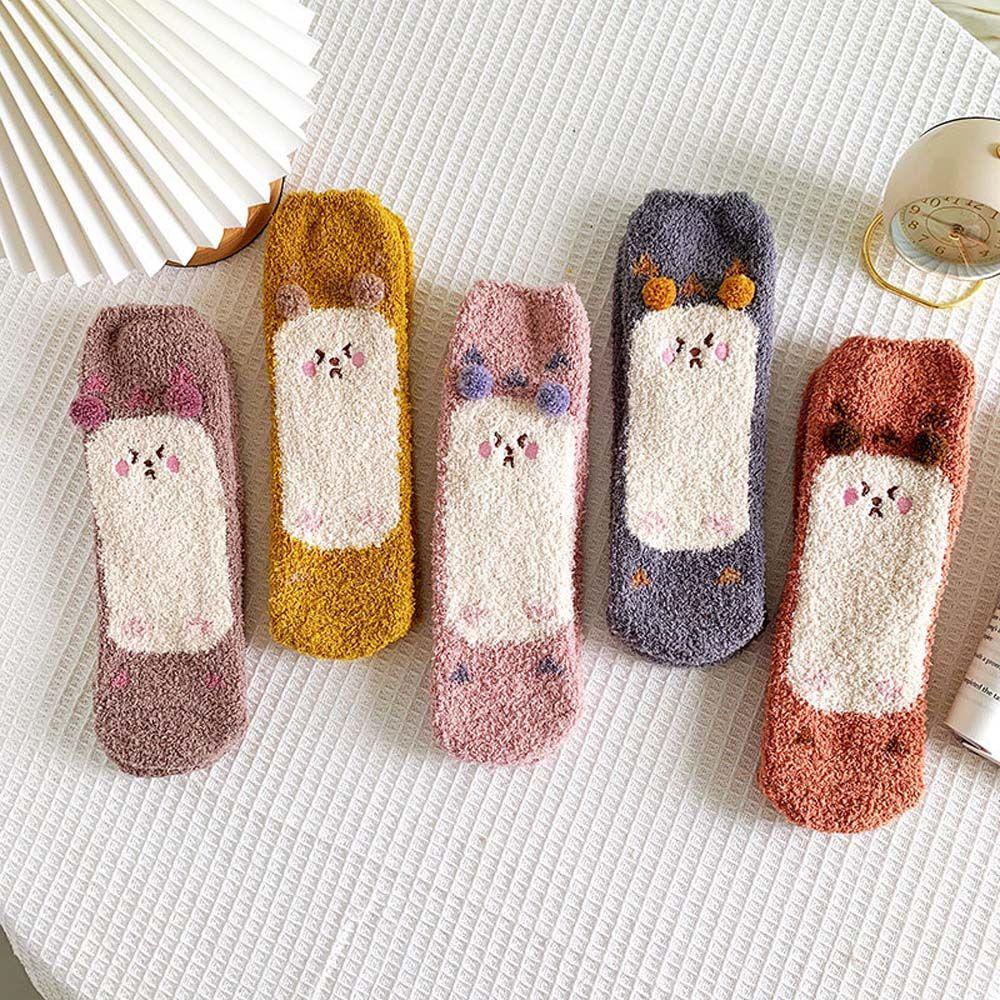 Vớ Ngủ Dày Dặn Thêu Họa Tiết Hoạt Hình Dễ Thương Cho Nữ 1