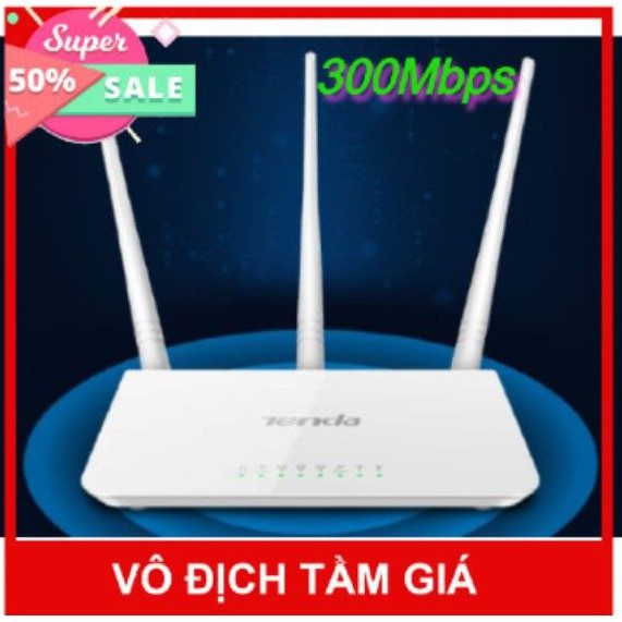 Bộ phát wifi Tenda F3 Router. Tốc độ 300Mbps.Kèm củ nguồn, Hỗ trợ kích sóng wifi