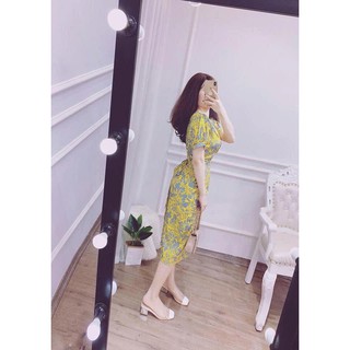 Đầm hoa dáng suông buộc eo M54 (Hàng VN XNK, Bao chất)