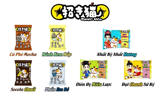 Cát cho mèo Maneki Neko 5L khử mùi siêu vón nhanh, cát cho thú cưng đi vệ sinh Con Mèo Xiêm