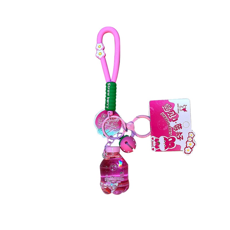 Móc Khóa acrylic Hình Chú Thỏ Và Ly Trà Sữa Dễ Thương