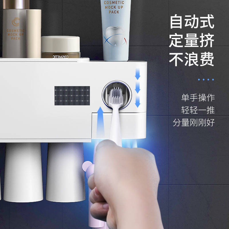 kệ lò vi sóngđời Hộp đựng bàn chải đánh răng treo tường bóp kem đánh răng tự động | BigBuy360 - bigbuy360.vn