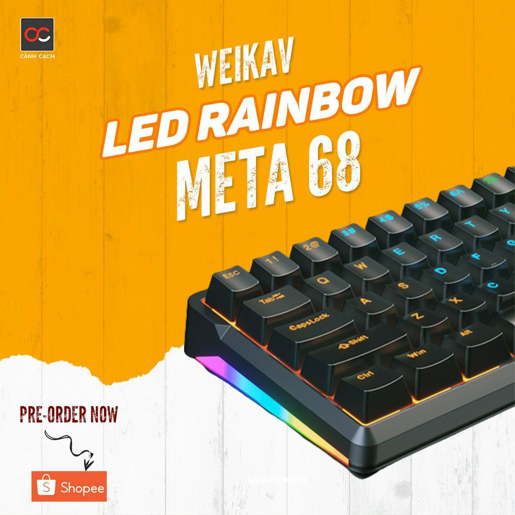 Bàn phím cơ có núm META68 WEIKAV Red Switch