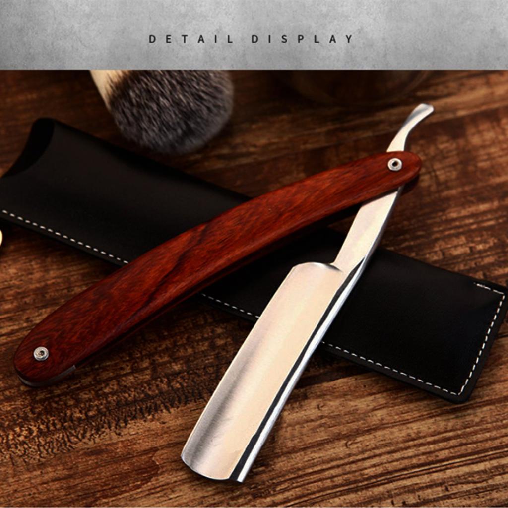 Natural Wood Shaving Razor Straight Razor Carbon Steel For Men Straight Razor