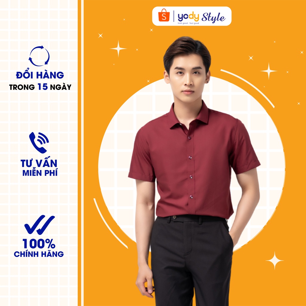 Áo sơ mi nam tay ngắn lụa nến slimfit - SNM4001
