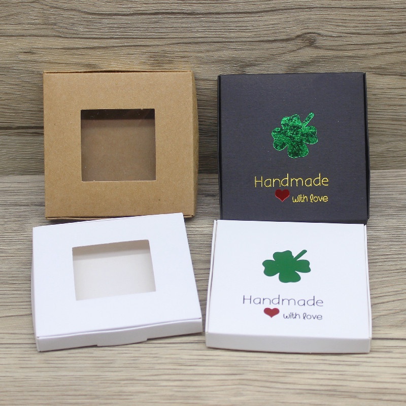 Bộ 10 Hộp Quà 8.5x8.5x1cm Tự Làm Họa Tiết Xinh Xắn