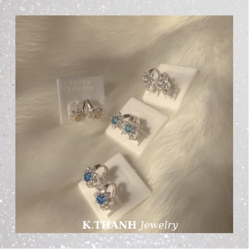 Khuyên Tai Bạc hình bông