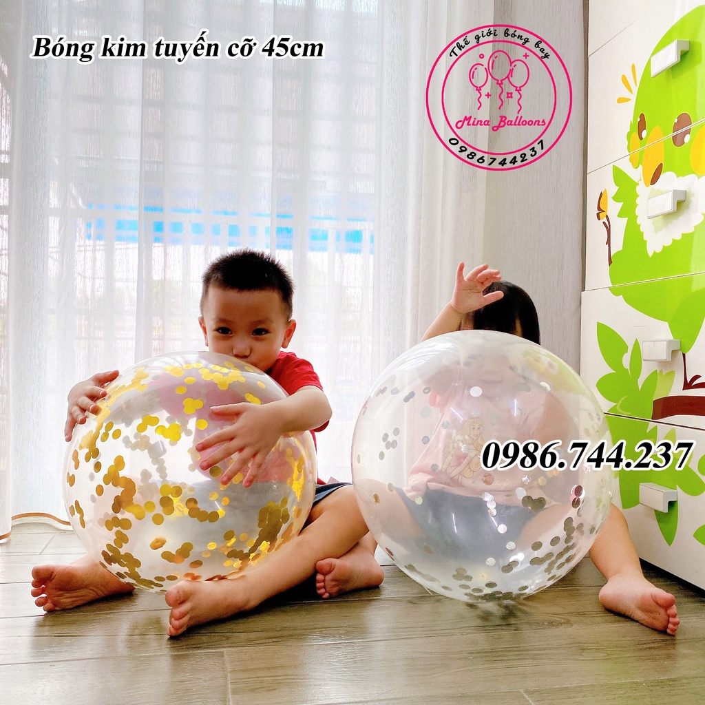 Bóng Bay Kim Tuyến Cỡ To 45cm Trang Trí Sinh Nhật