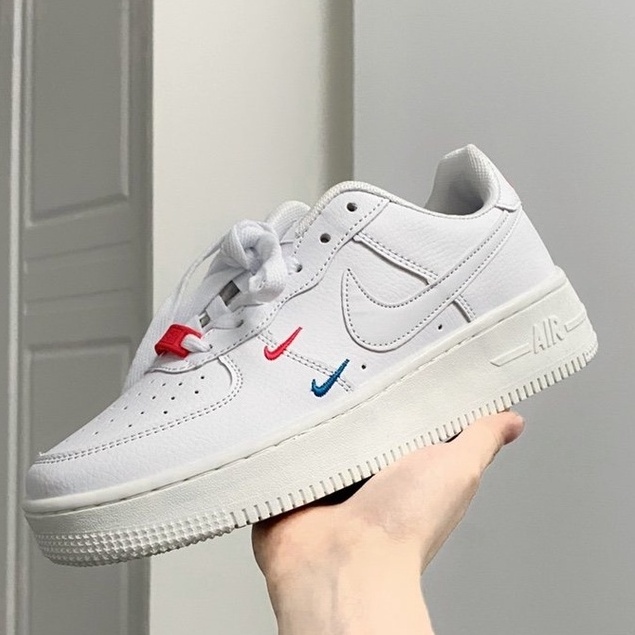Giày Thể Thao Nike Air Force 1 AF1 Phối Màu Đỏ Và Xanh Dương Thời Trang Cao Cấp Cho Nữ
