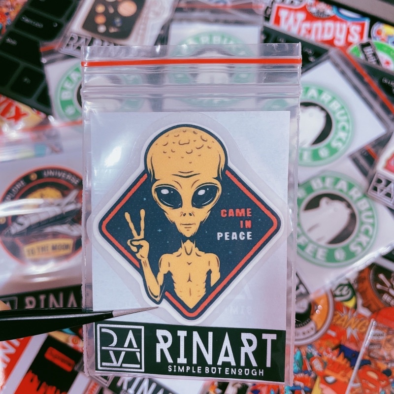 Decal Logo Sticker Patch in áo ủi trực tiếp lên vải hình nasa người ngoài hành tinh - Rinart.vn