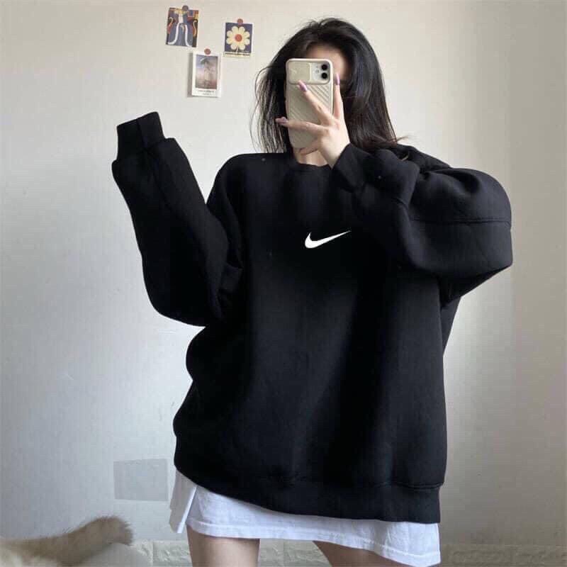 Áo hoodie có mũ form unisex chất liệu nỉ bông, ao hôdie niikee dấu tích nhỏ nam nữ màu trắng, đen và xanh | BigBuy360 - bigbuy360.vn
