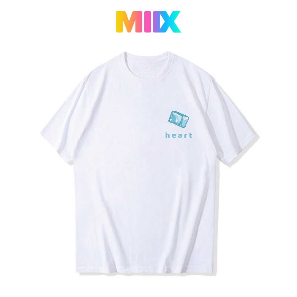Áo thun nữ tay lỡ hoạt tiết hình dễ thương form rộng unisex Miix basic tee màu trắng MT018