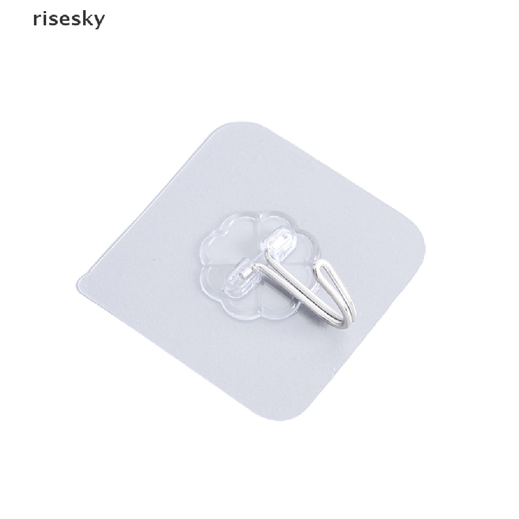 Set 5 Móc Treo Đồ Gắn Tường Trong Suốt Chống Nước Không Để Lại Dấu Vết Có Thể Tái Sử Dụng ♨Trên đó