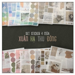 STICKER 4 MÙA XUÂN HẠ THU ĐÔNG SET 4 TỜ
